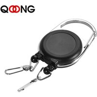 QOONG 65CM Unique Double Headed Design Key Chain Multifunctional Roll Retractable Keychain Bag Recoil ID Card Holder Keyring H63