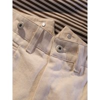 POT&CRAFTSMAN Beige Fishtail Waist Officer's Pants Vintage Deck Loose High Waist Straight Leg Casual Pants Cotton Wide Leg Pants