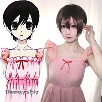 AnzOS@Anime Fujioka Haruhi Cosplay Costume Pink Pure Nightdress Pajamas Outfits Girl Fujioka Haruhi Disguise Pajama Party
