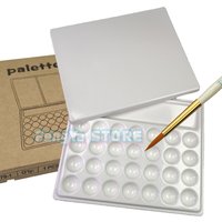 1Box 28 Slot Imitation Ceramic Palette Dental Porcelain Mixing Watering Moisturizing Plate Dentistry Lab Equipment