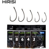 Hirisi 15pcs Carp Hooks PTFE Coated Micro Barb High Carbon Steel X915
