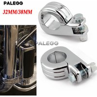 (1 1/4" 32MM) (1 1/2" 38MM) Motorcycle Highway Pegs Engine Crash Bar Guard Clamp Footrest Mount Kit For Harley Bobber Chopper