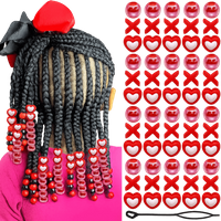 DIY Colorful Hair Beads Kits Love Heart Multi-Color Acrylic Dreadlock Beads Hair Accessories Mixed Shapes Dreadlock Braids Decor