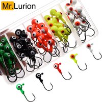 50pcs/Box 1g 1.8g 3.5g 5g 7g colored jig head hook ,fishing hook with round head rigging hooks for soft lure baits,trout hook