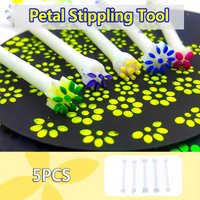 5PCS Shaped Dual-End Mandala Dot Brushes for Rock Painting, Embossing, Clay & DIY Crafts