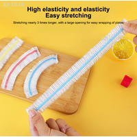 100/500Pcs Colorful Disposable Plastic Food Cover Bags Cling Film Food Grade Reusable Transparent Protection for Freezing