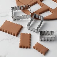 3PCS/Set Stainless Steel Cookie Mold Rectangle DIY Biscuit Cutter Wave Edges Baking Mould Chocolate Cake Dessert Making Tool