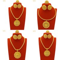 Italian 24K Gold Color Jewelry Sets For Women Wedding Dubai Necklace Earrings Nigerian Indian Bridal Set Party Gifts Wholesale