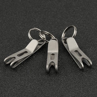 1PC Titanium Clasp Titanium Alloy Key Ring Outdoor EDC Tool Titanium Buckle Hook wholesale