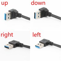 USB 3.0 Right / Left /Up/Down Angle 90 Degree Extension Cable Male To Female Adapter Cord USB Cables Extension Cord 20cm