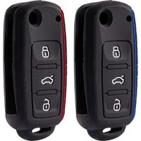 Silicone Remote Flip Key Fob Case Cover For SKODA Fabia Octavia For SEAT Leon Toledo Altea Ibiza For VW Golf Polo Bora Beetle
