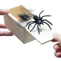Funny Happpy Halloween Party Gifts Trick Spider Scare Box Wooden Plastic Box Suprise Game Prank Trick Friends Halloween Decor