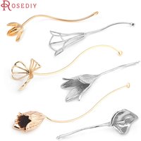 18K Gold Color Brass Flower Charms Pendants High Quality Necklace Earrings Accessories Rosediy official-website