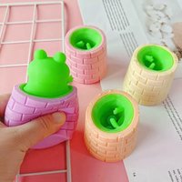 Squeeze Well Frog Cup Anti Stress Pop Up Funny Cute Kawaii Children Toys Joke Decompression Fidget Sensory Stress Reliefing Gift