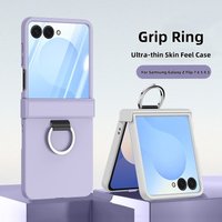 Luxury PC Armor Finger Ring Grip Case For Samsung Galaxy Z Flip 7 6 Flip5 Flip4 Flip3 Candy Color Hard PC Protection Cover Shell