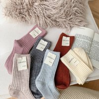 2025 New Winter Cashmere Wool Women Socks Casual japanese fashion Solid Color Thicker Long Sock Girls Thermal Warm Crew Sock
