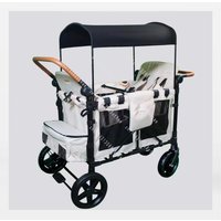 High Quality Double Handle Stroller Foldable Large Space Four Seat Breathable Wagon