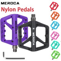 MEROCA nylon mtb pedals sealed bearing Wide mtb platform pedals Ultralight blue red purple green orange pink bike paedals for XC