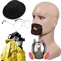 Fantasia Walter White Beard Hat Glasses Movie Breaking Bad Cosplay Disfraz Costume Accessories Male Halloween Carnival Prop Gift