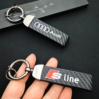 Carbon Leather Car Keychain Sline Keyring For Audi S Line S3 S4 S5 S6 S7 S8 SQ3 SQ4 SQ5 SQ6 SQ7 RS3 RS5 A1 A2 A3 A4 A5 Q3 Q5 Q7