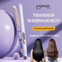 Professional Safe Hair Straightener Curler 2 In 1, 10 Seconds Fast Heating Hair Plate, High Quality Hair Styling Tools