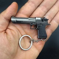 For Desert Eagle Alloy 1:4 Scale Mini Toy Gun Model Keychain Metal Weapon for Adults Kids Christmas Gift