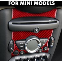 Car Sticker For Mini Cooper Carbon Fiber Clubman For R55 R56 R57 Trim Central Control Knob Panel Cover Auto Accessories Interior