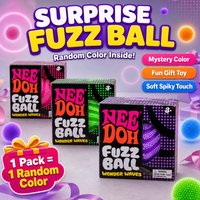 NeeDoh Fuzz Ball Wonder Waves Blind Box Random Soft Spiky Stress Relief Squeeze Ball Fidget Toy Party Favors for Kids Adults