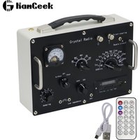 HamGeek High Quality Crystal Radio Medium Wave and Shortwave Retro Crystal Radio with FM Radio and MP3 Music Player Module