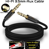 24K Gold Plated 3.5mm Stereo Aux Audio Cable Compatible with iPhone iPod iPad MP3 Speakers Samsung Xiaomi Car Headphones