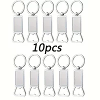 10pcs Sublimation Multifunction DIY Blank Keychains&Bottle Opener Aluminum Heat Transfer Key Rings Customized Sublimation Photos