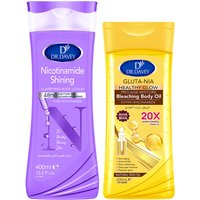 2PCS GLUTA NIA Body Oil+Niacinamide Body Lotion Skincare set for home wear, suitable for all seasons to moisturize the skin