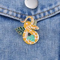 Golden Snake Animal-Shaped Python Leaf Clothing Hat Backpack Brooch Badge Metal Accessories Gift