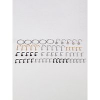 5pcs Star Moon Crystal CZ Nose Stud for Women Men Stainless Steel Cartilage Helix Trendy Popular Eybrow Ring Piercing Jewelry