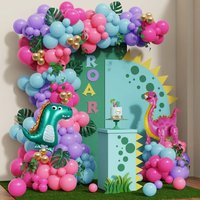 120Pcs A set of 4D pink long necked dragon,cute dragon foil balloon arch wreath set,decorated for birthday party and baby shower
