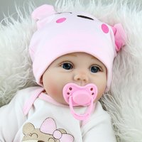 22 inch Handmade Reborn Baby Dolls for Girls Soft Vinyl Silicone Newborn Life-Size Collectible Toy Realistic Infant Girl Figurine