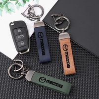 Premium Leather Key Ring Anti-loss Key Pendant Styling Decorative Parts Compatible With Mazda Atenza BT-50 MX-5
