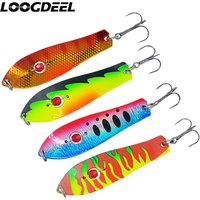 LOOGDEEL 1Pcs 93mm 28g Metal Sequined Three-hook Long-range Submersible Fake Artificial Bait Spoon Lure Simulation Hard Bait