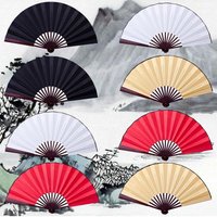 8/10 Inches Blank Folding Fan Handheld Folding Fans Silk Cloth Blank Foldable Chinese Fan DIY Writing And Painting Fan