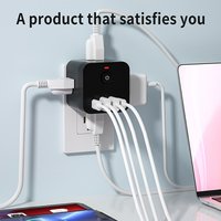 8-in-1 Power Strip US Electrical Plug Socket Extension Cord 4AC Outlets 2USB 2PD Type C Ports Charger Adapter for Home Office