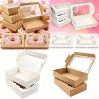 20pcs Gift Boxes With Window Birthday Party Chocolate Candy Cookie Gift Packaging Wedding Supplies Baby Shower Christmas Decor