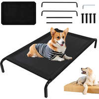 Elevated Dog Bed - 3 Sizes, Outdoor Pet Sofa Bed for Camping, Black Raised Cot for Dogs/Cats