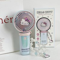Official Authorized Sanrio Hello Kitty Handheld Fan Portable 2-in-1 Desk Handheld Dual Use Cute Small Fan For Outdoor