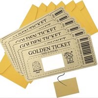Scratch Off Ticket Golden Ticket Scratch-off Card Raffle Gift Surprise Concert Ticket with Envelope Party Favor Cinema Voucher