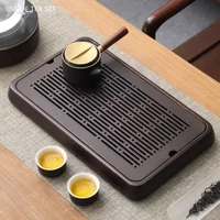 Water Storage Type Bamboo Tea Tray Household Drainage Type Tea Table Light Luxury Chinese Teapot Tray Tradition Tea Accessories