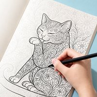 An Adult Stress Relieving Sketchbook, Animal/character Mandala Coloring Book, Sketchbook for Copying Lines, Calming The Mind