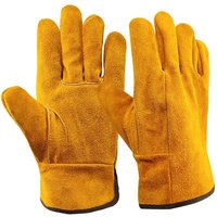 Men Work Gloves Soft Cowhide Driver Hunting Driving Farm Garden Welding Security Protection Safety Mechanic Glove