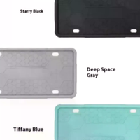 Silicone Black License Plate Frame Covers 2 Pack- Front Or Back Car Plate Bracket Holders. Rust-Proof, Rattle-Proof Accessories