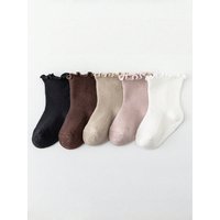 5 Pairs Baby Socks Loose Not Tight Ruffled Princess Socks Girls Baby Socks 0-5 Years