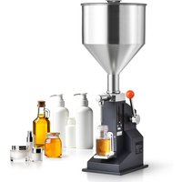 SucceBuy 5–100 ml manuelle Pasten-Flüssigkeitsfüllmaschine, verstellbarer Flaschenfüller aus Edelstahl mit Trichter für Wasser, Öl, Honig